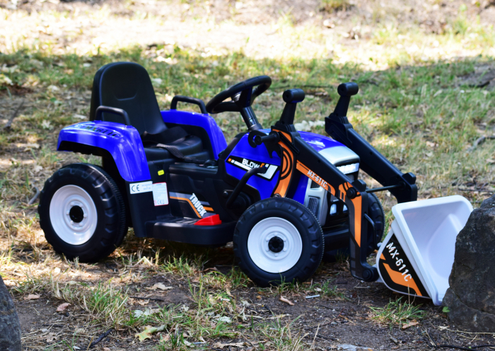 Electric ride-on excavator for children, BJ611C, 60W, 12V, bluetooth, blue [11]