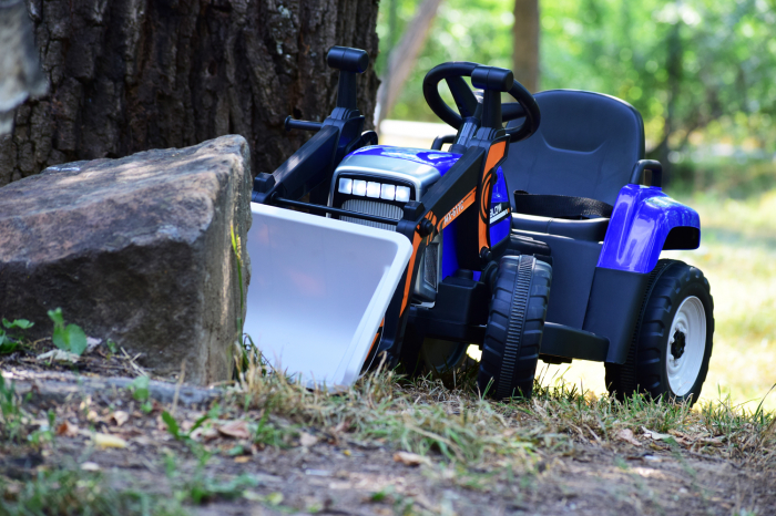 Electric ride-on excavator for children, BJ611C, 60W, 12V, bluetooth, blue [6]