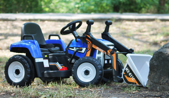 Electric ride-on excavator for children, BJ611C, 60W, 12V, bluetooth, blue [5]