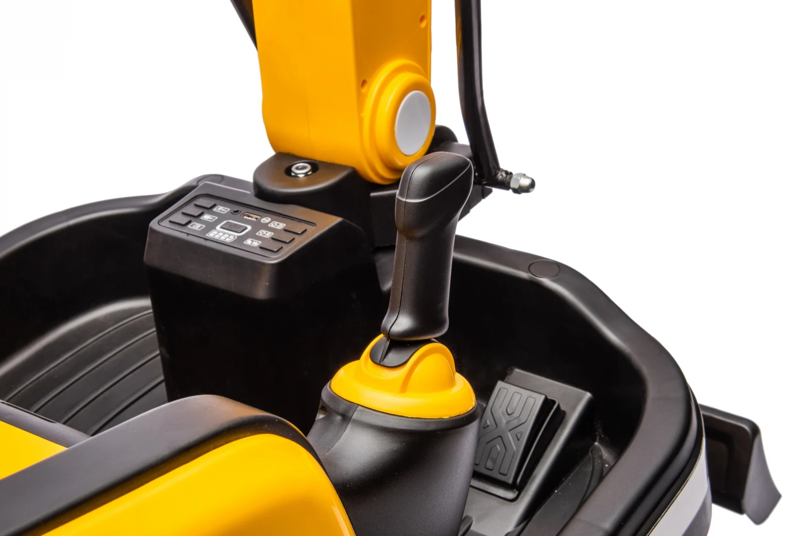 Electric ride-on excavator for children, X7 model, leather seat, remote control included, 12V, 110W, yellow [19]