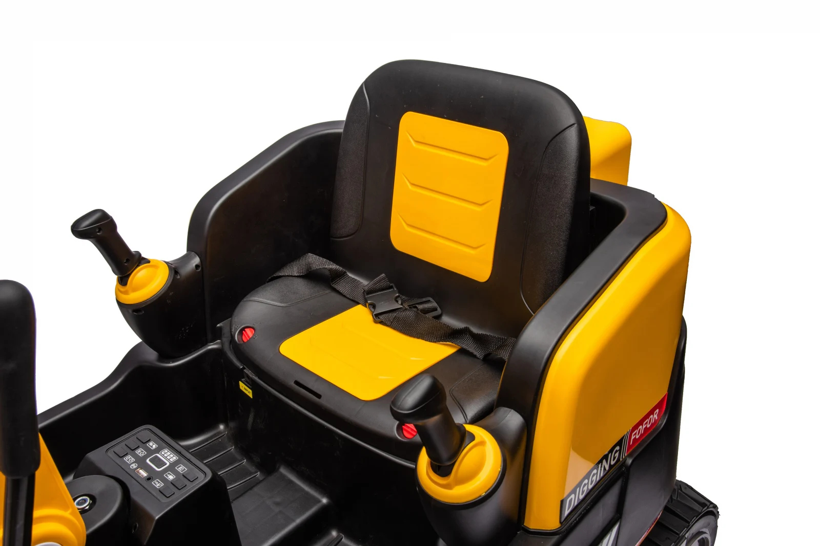 Electric ride-on excavator for children, X7 model, leather seat, remote control included, 12V, 110W, yellow [27]