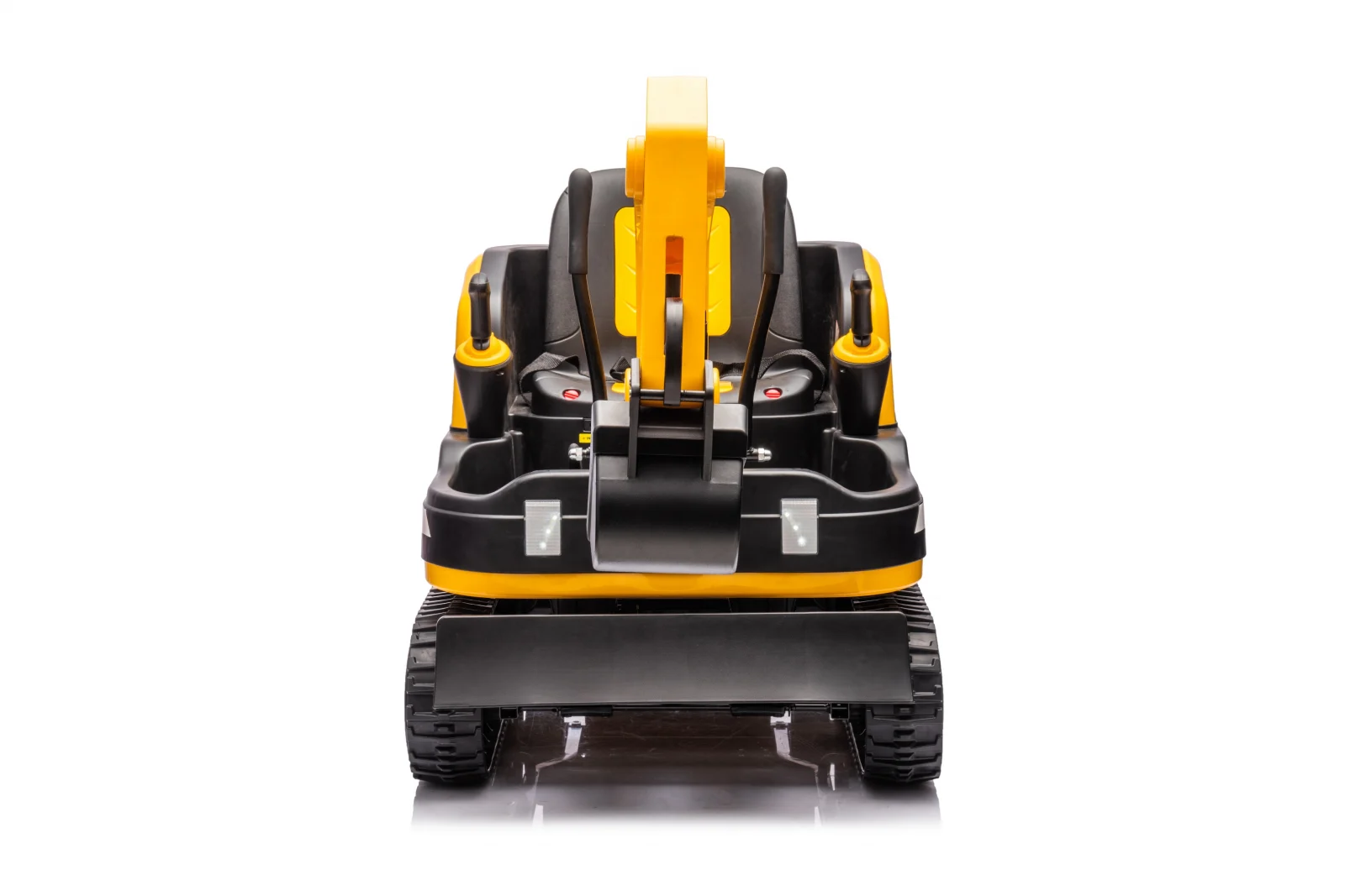 Electric ride-on excavator for children, X7 model, leather seat, remote control included, 12V, 110W, yellow [24]