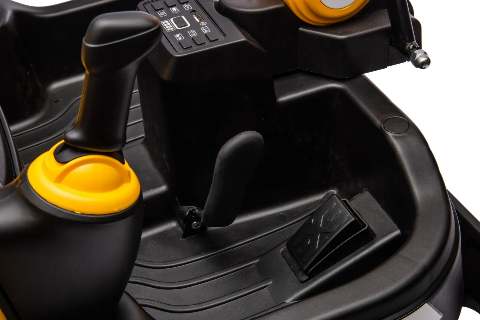 Electric ride-on excavator for children, X7 model, leather seat, remote control included, 12V, 110W, yellow [23]