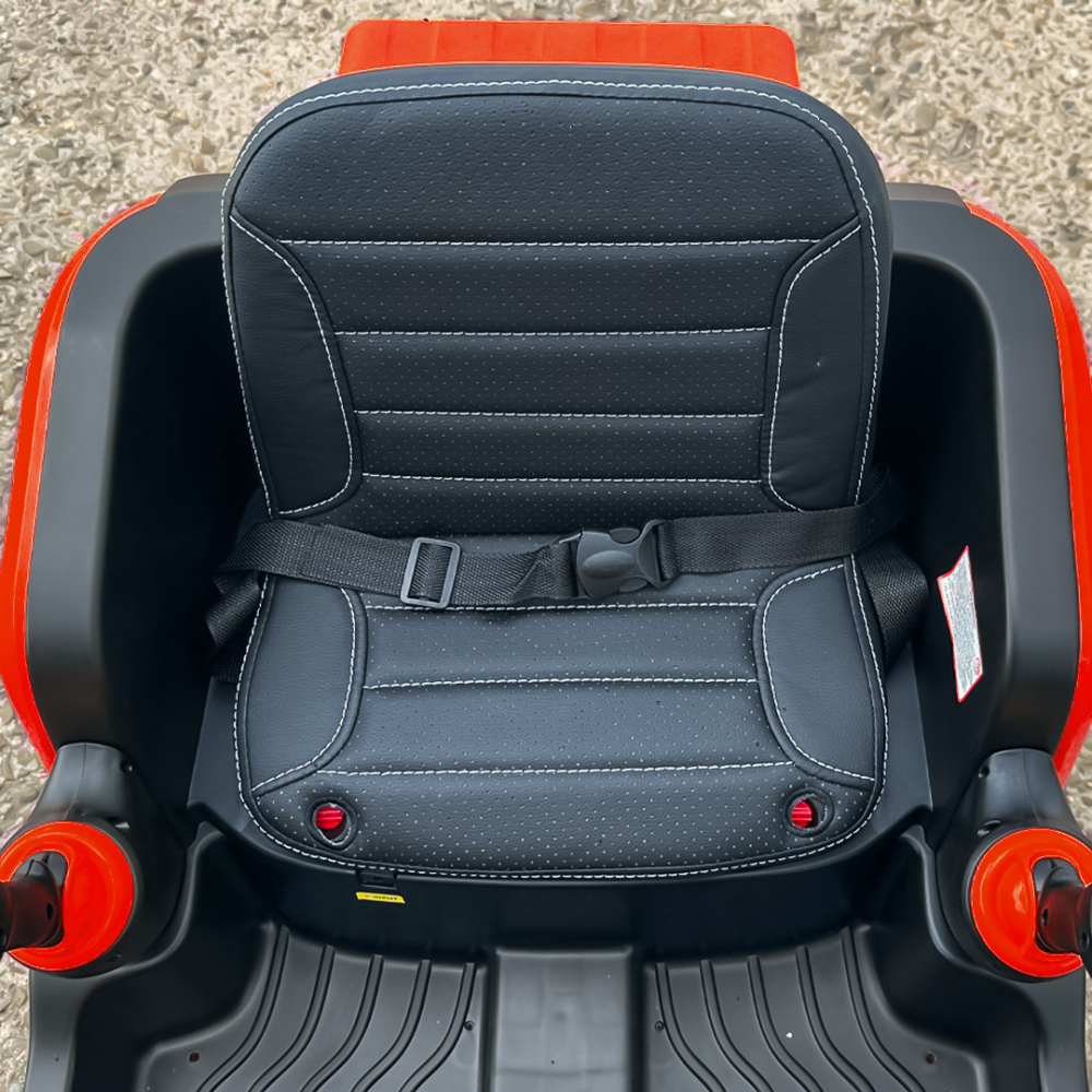 Excavator electric pentru copii model X7 cu scaun tapitat, telecomanda, 110W, 12V, rosu [10]