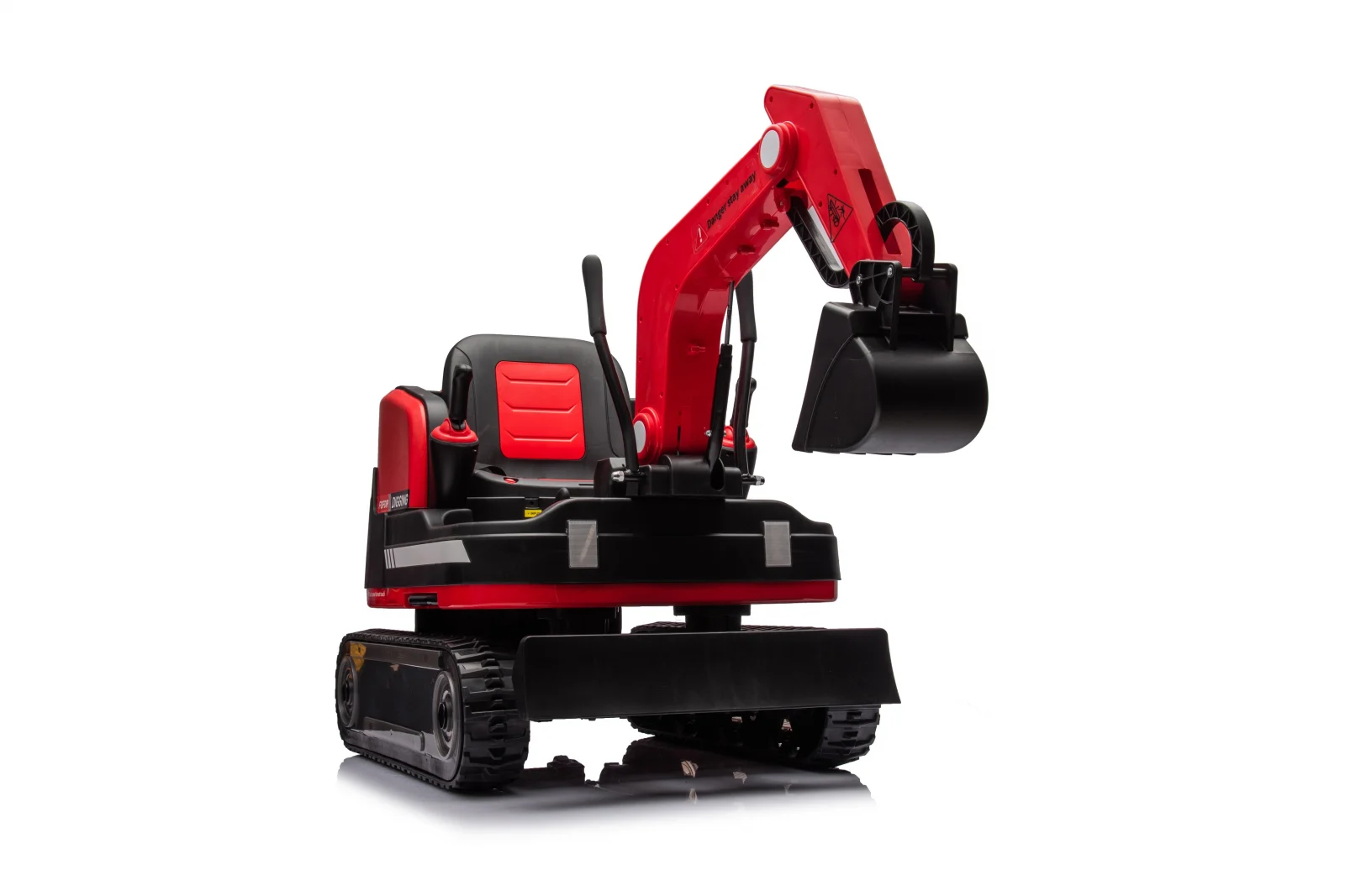 Excavator electric pentru copii model X7 cu scaun tapitat, telecomanda, 110W, 12V, rosu [6]