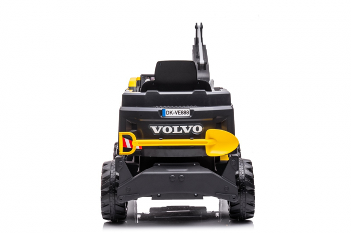 Excavator electric pentru copii Volvo 90W 12V, incarcator actionat electric, scaun tapitat, galben [10]