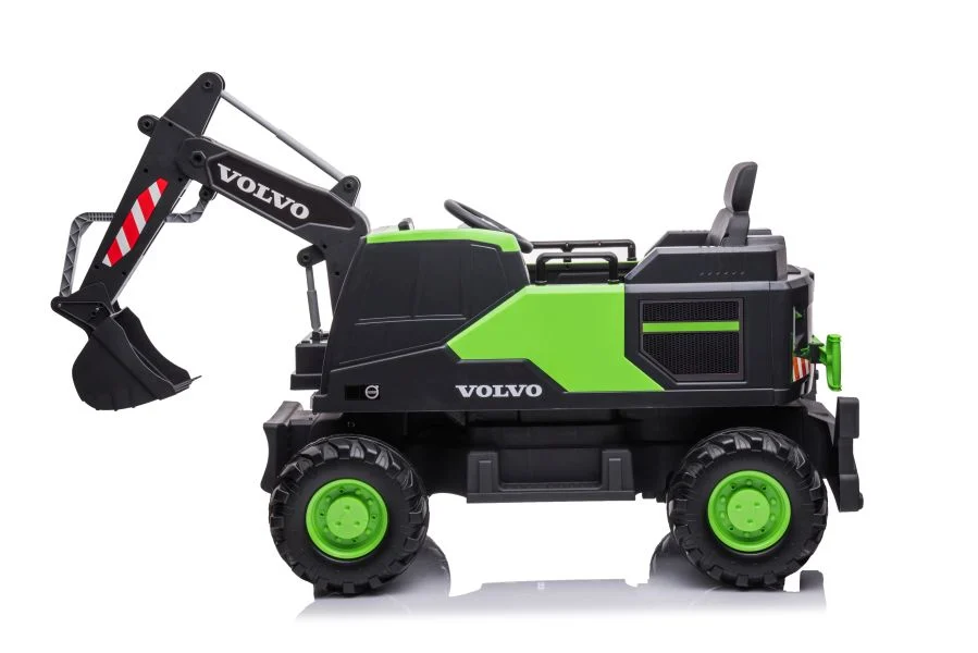 Electric ride on excavator for children Volvo 90W 12V, electric charger, upholstered seat, green [11]