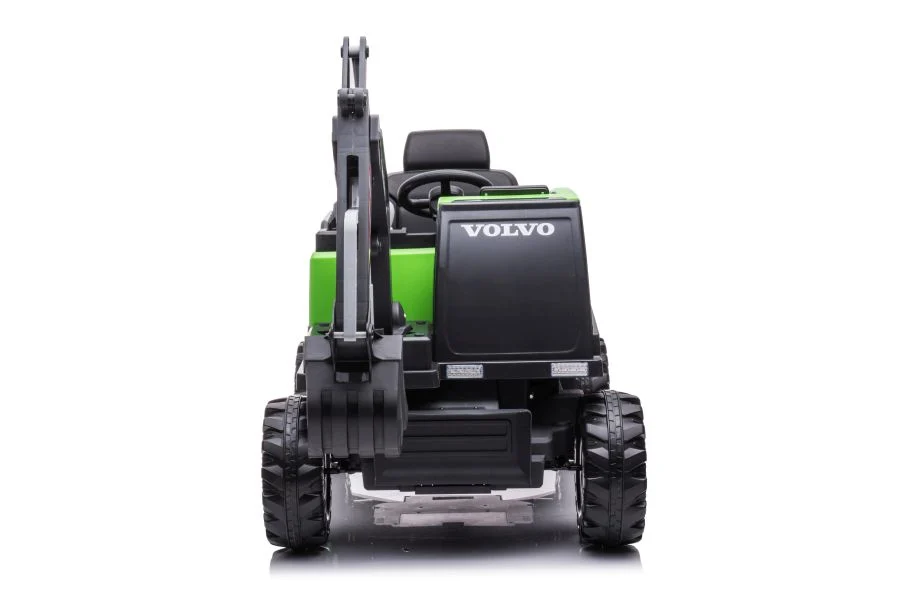 Electric ride on excavator for children Volvo 90W 12V, electric charger, upholstered seat, green [8]