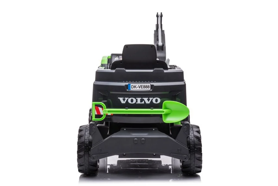 Electric ride on excavator for children Volvo 90W 12V, electric charger, upholstered seat, green [10]