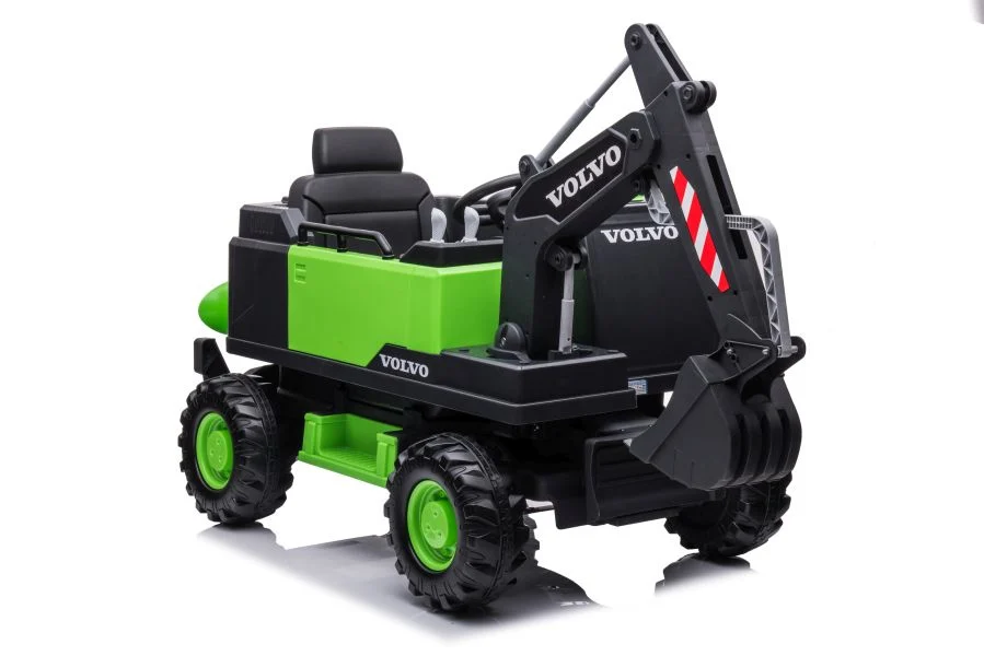 Electric ride on excavator for children Volvo 90W 12V, electric charger, upholstered seat, green [7]