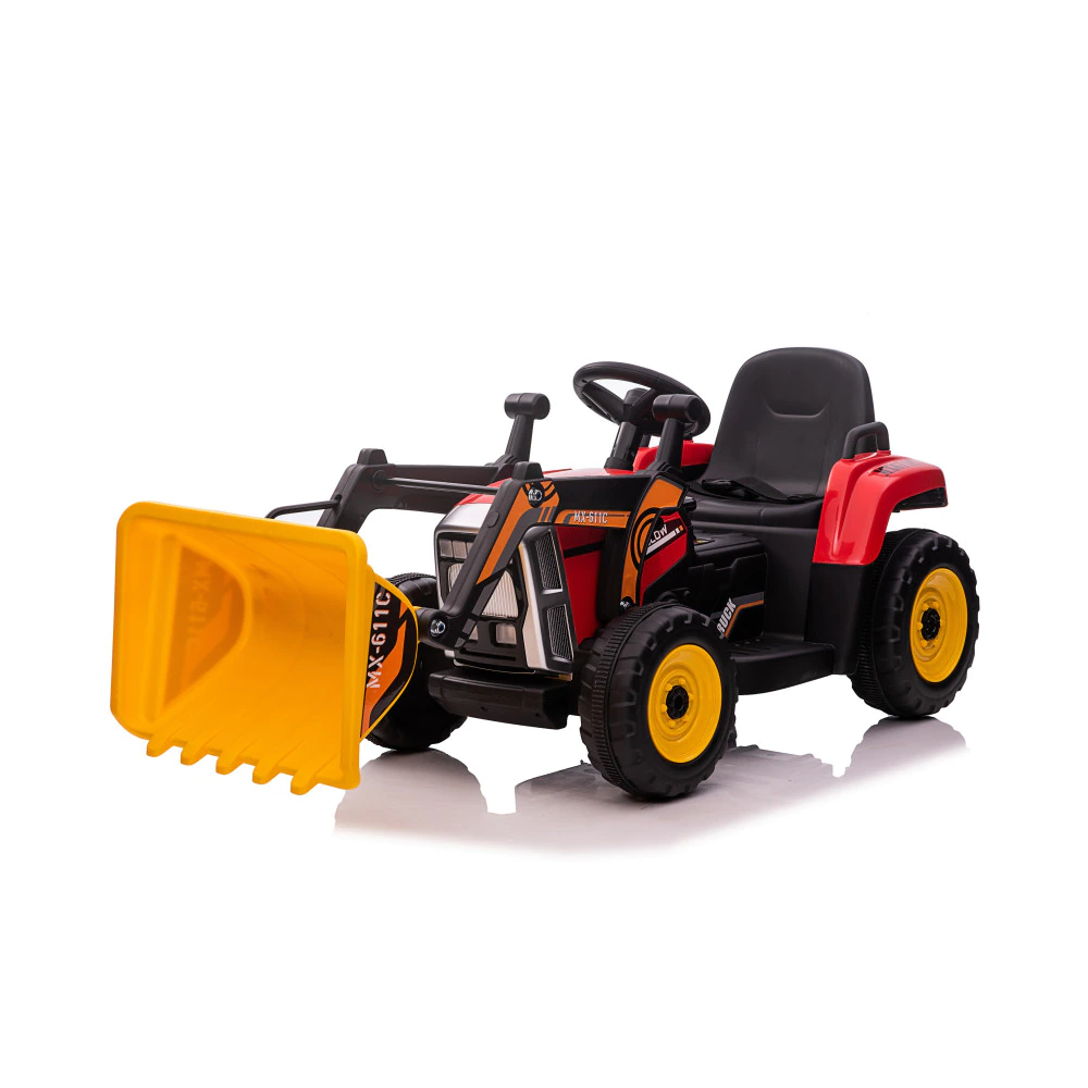 Ride on electric excavator with trailer for children, Farm Traktor 60W 12V RC, bluetooth, red [6]