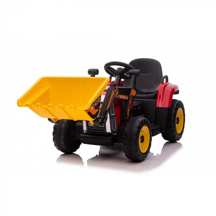 Ride on electric excavator with trailer for children, Farm Traktor 60W 12V RC, bluetooth, red [10]