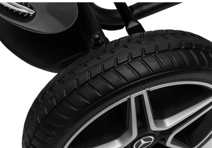 GO Kart cu pedale de la Mercedes, roti cauciuc solid, scaun reglabil, centura de siguranta, negru [5]