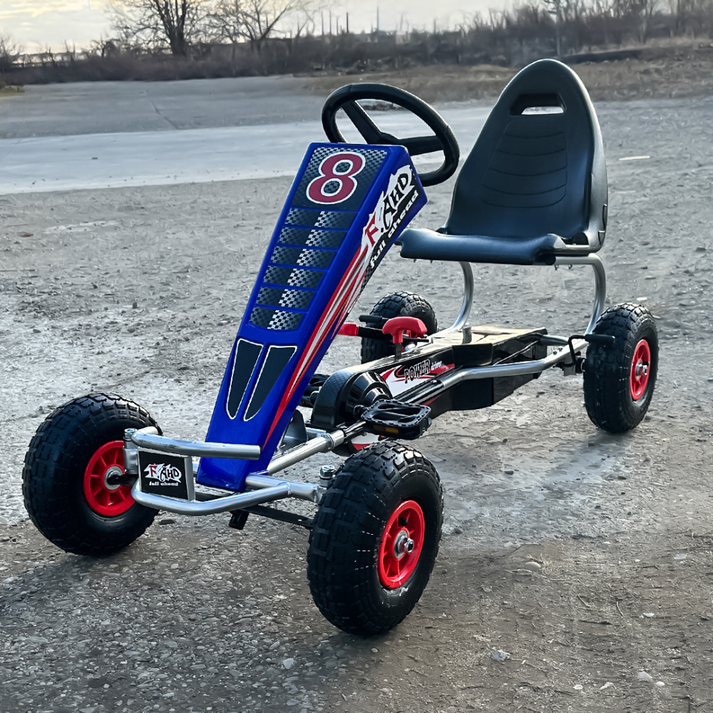 GO Kart with pedals, for 6-15 years, model F8-3, inflatable wheels, blue [4]