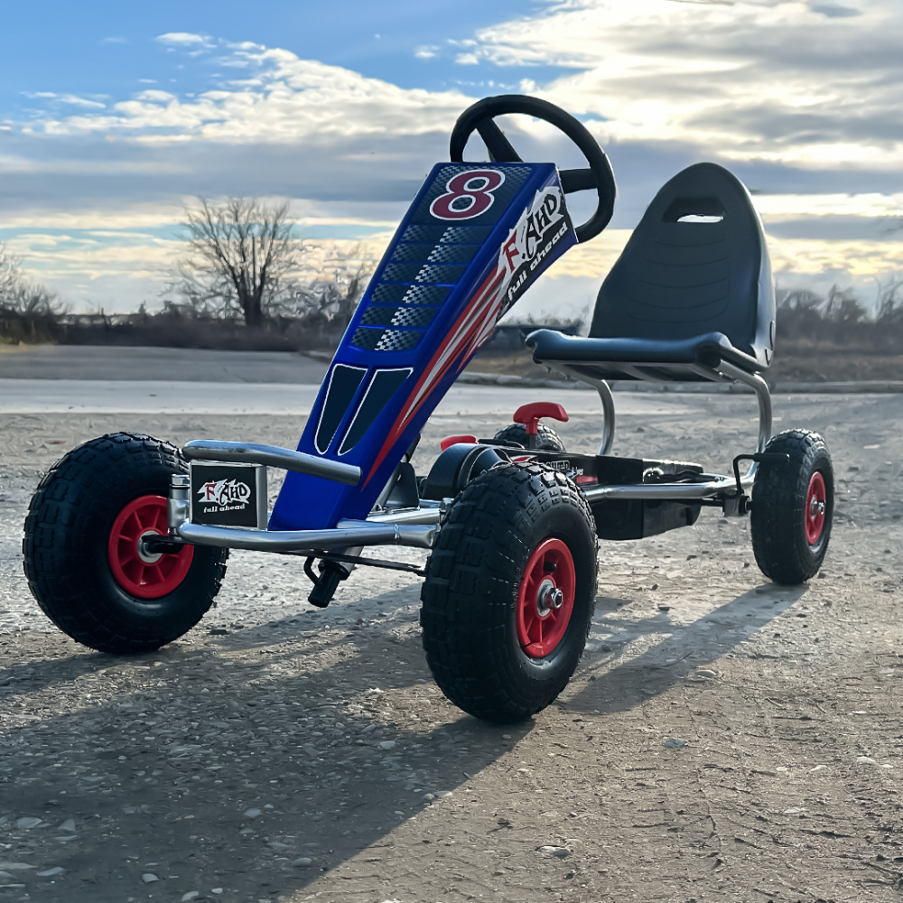 GO Kart with pedals, for 6-15 years, model F8-3, inflatable wheels, blue [3]