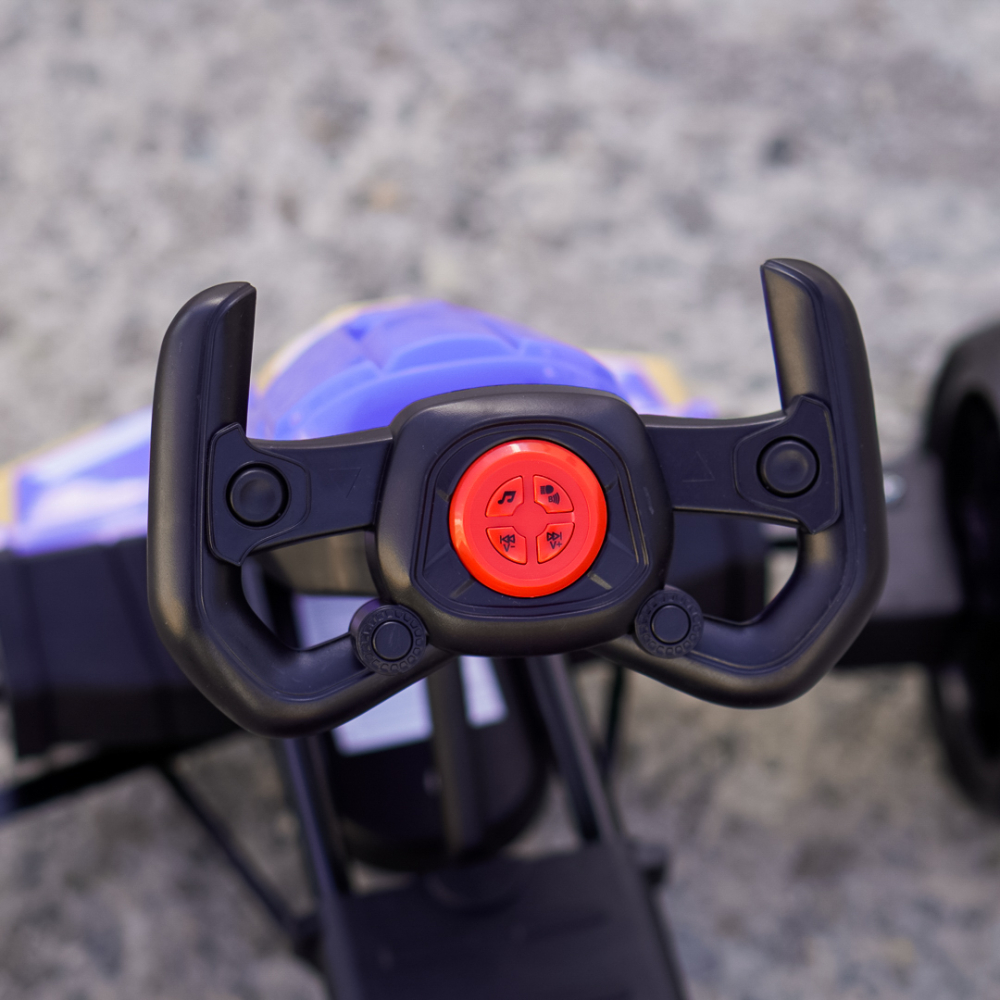 Go-Kart electric pentru copii 3-7 ani, 70W, 12V, cu roti moi si telecomanda inclusa, albastru [11]