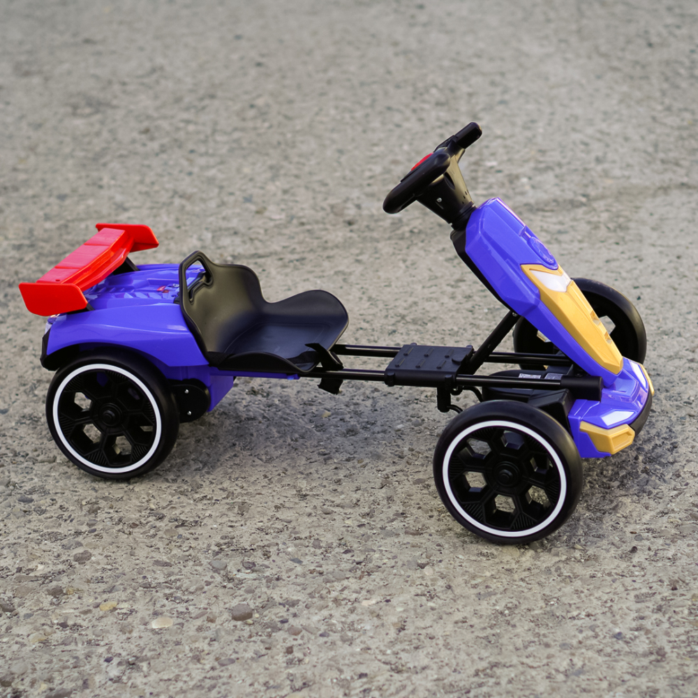 Go-Kart electric pentru copii 3-7 ani, 70W, 12V, cu roti moi si telecomanda inclusa, albastru [4]