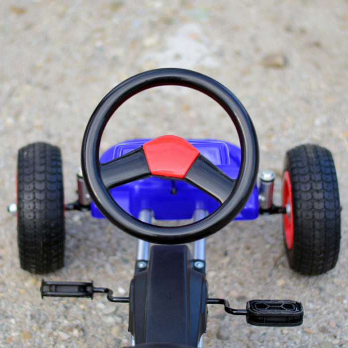 Go-Kart with pedals A-05-1, for children 3-8 years, with inflatable wheels, blue [11]