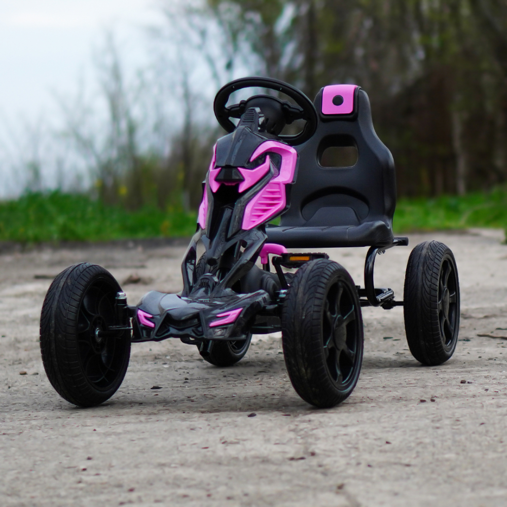 Ride on kart with pedals for children 5-10 years, Thunder, EVA wheels, pink [3]