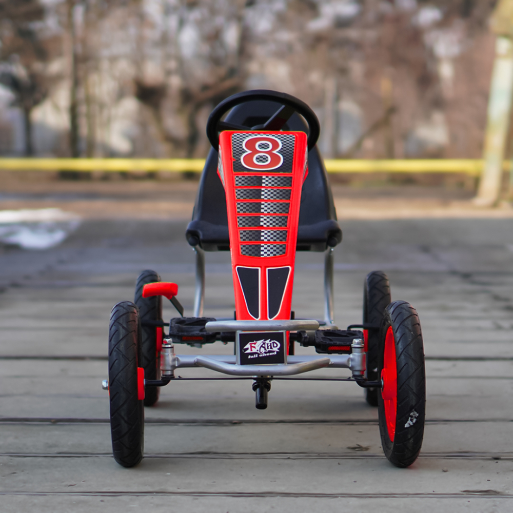 Kart cu pedale, pentru copii 6-15 ani, F8-1, roti Gonflabile 10 inch, rosu [4]