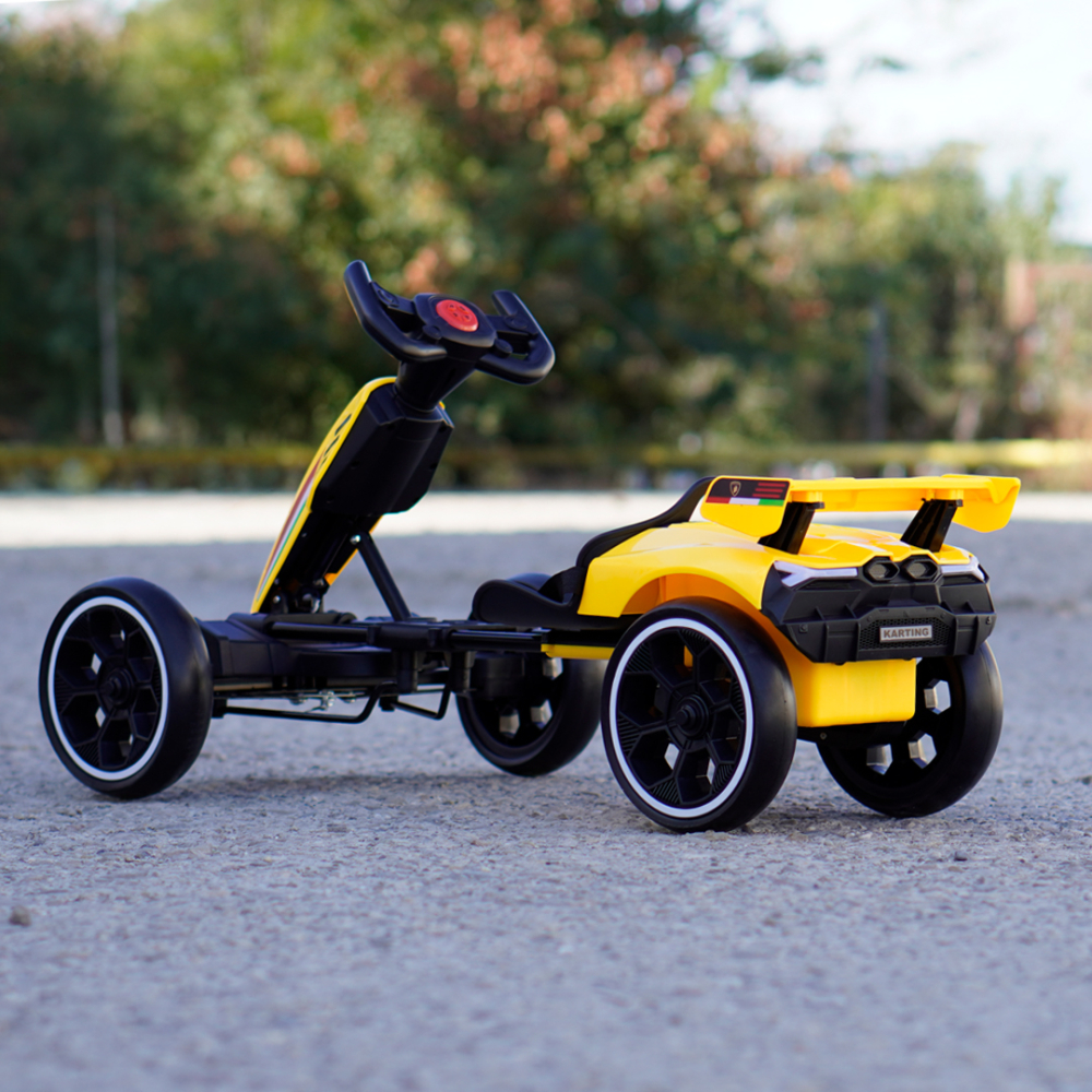 Kart electric copii 3-7 ani, 70W, 12V 4.5Ah,  roti moi si telecomanda, galben [6]