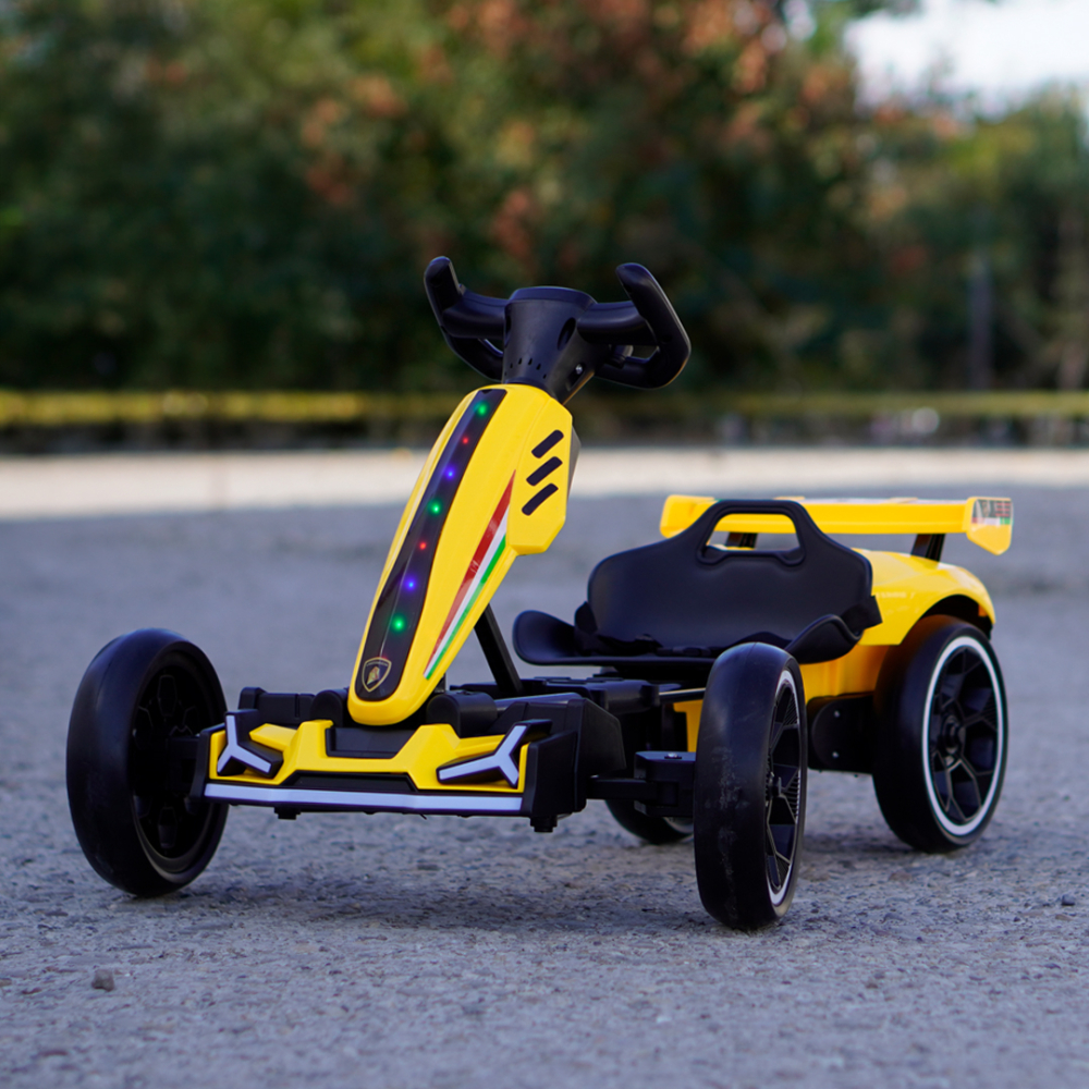 Kart electric copii 3-7 ani, 70W, 12V 4.5Ah,  roti moi si telecomanda, galben [9]