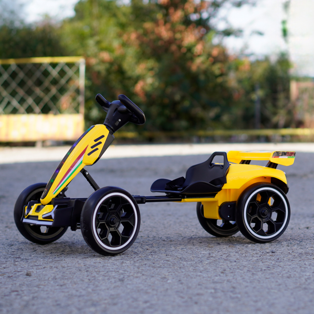 Kart electric copii 3-7 ani, 70W, 12V 4.5Ah,  roti moi si telecomanda, galben [8]