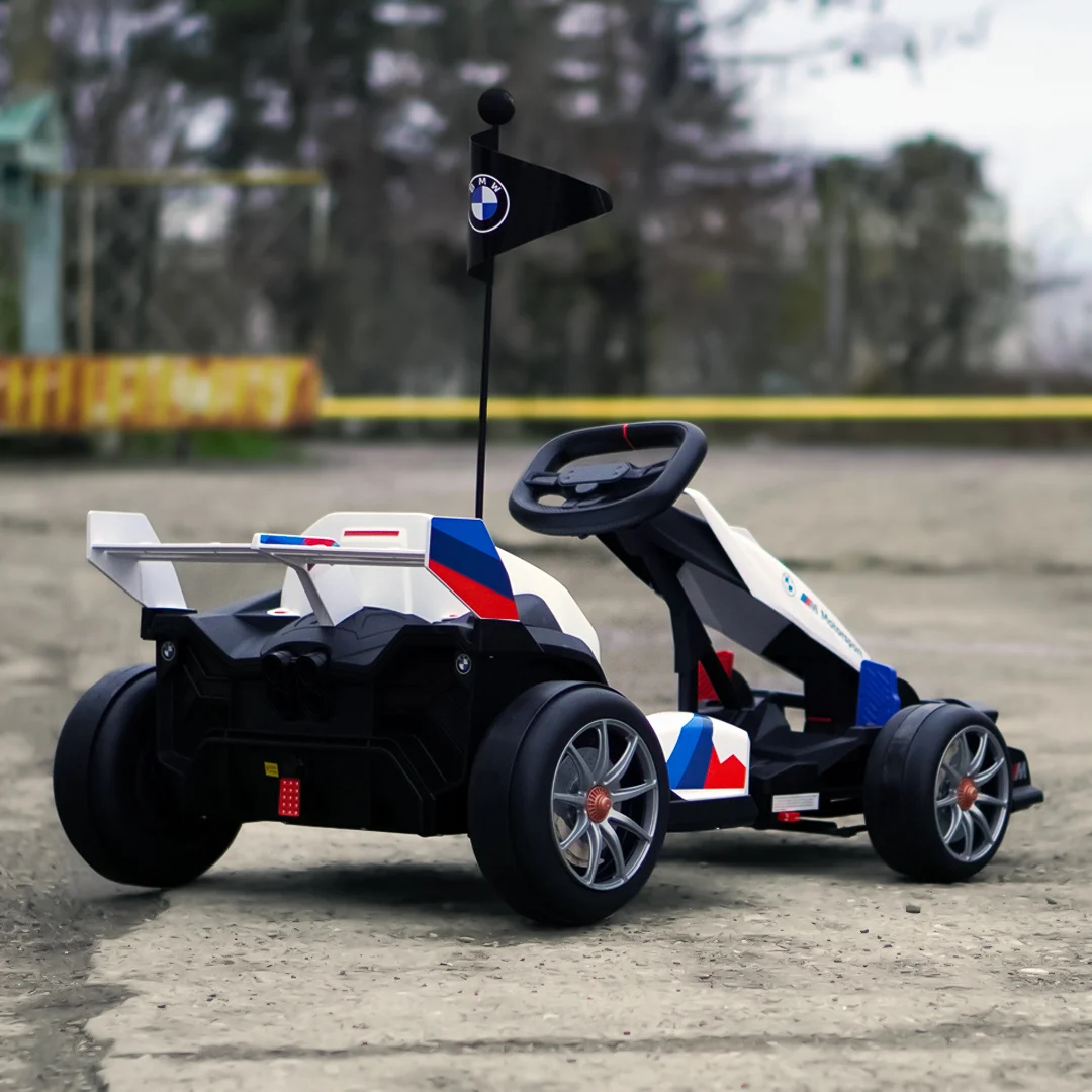 Kids Electric Go-Kart BMW Motorsport, 500W Power, Adjustable Chassis, White [5]