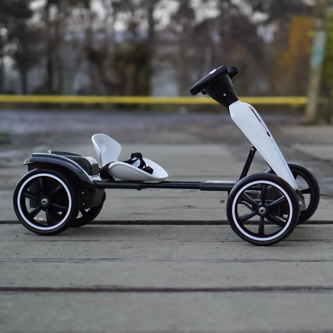 Electric GoKart V2 for Kids 3–7 Years, 12V 45W, Parental Control Remote, Bluetooth Music, Foldable Kids Go Kart, White [3]