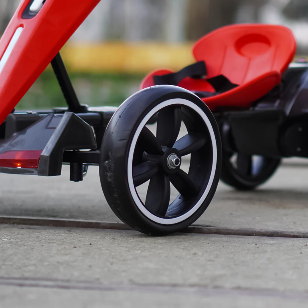 Electric GoKart V2 for Kids 3–7 Years, 12V 45W, Parental Control Remote, Bluetooth Music, Foldable Kids Go Kart, red [12]