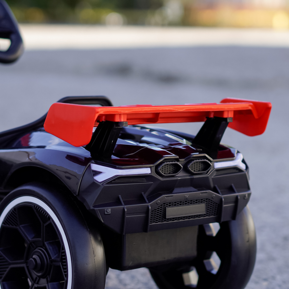 Kart electric, pentru copii 3-7 ani, 70W, 12V, cu roti moi si telecomanda inclusa, negru [17]