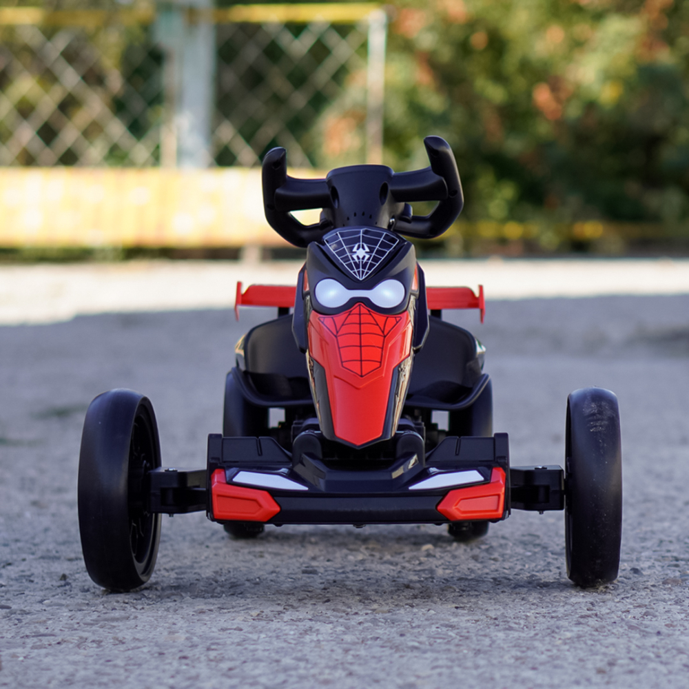 Kart electric, pentru copii 3-7 ani, 70W, 12V, cu roti moi si telecomanda inclusa, negru [3]
