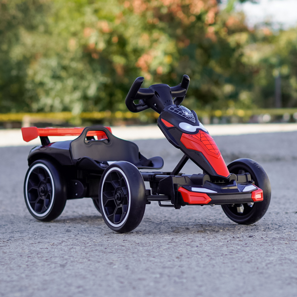 Kart electric, pentru copii 3-7 ani, 70W, 12V, cu roti moi si telecomanda inclusa, negru [4]