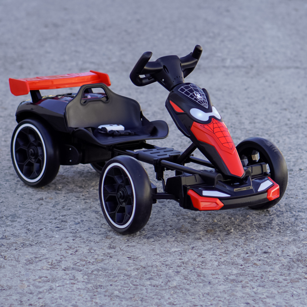 Kart electric, pentru copii 3-7 ani, 70W, 12V, cu roti moi si telecomanda inclusa, negru [5]