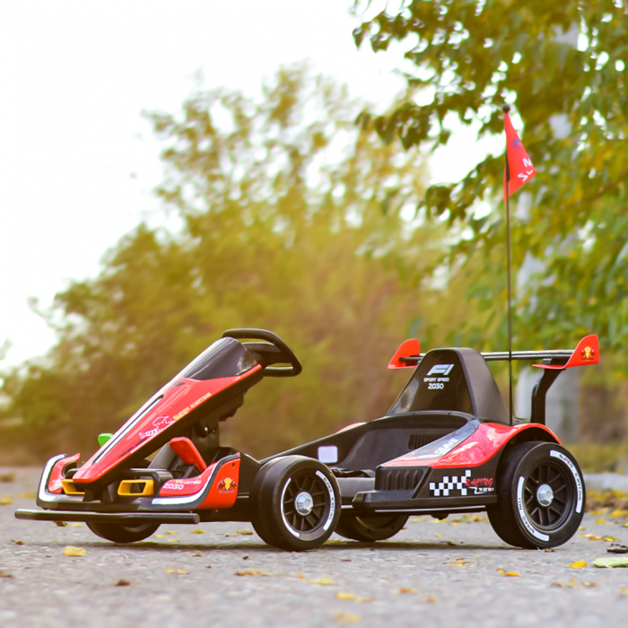 Kart electric pentru copii intre 3 si 11 ani, Racing F1, 500W, 24V, telecomanda inclusa, rosu [2]