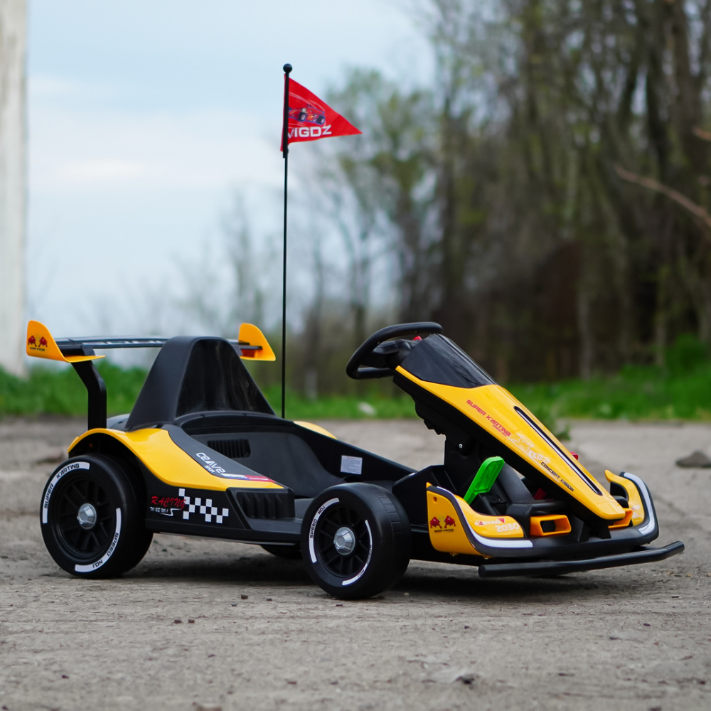 Kart electric pentru copii intre 3 si 11 ani, Racing F1, 90W, 12V, telecomanda inclusa, galben [5]