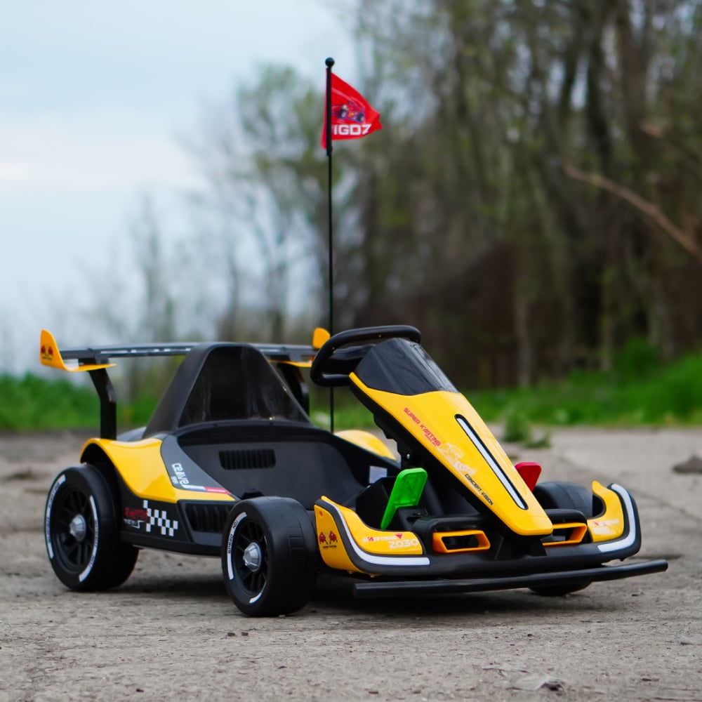 Kart electric pentru copii intre 3 si 11 ani, Racing F1, 90W, 12V, telecomanda inclusa, galben [4]
