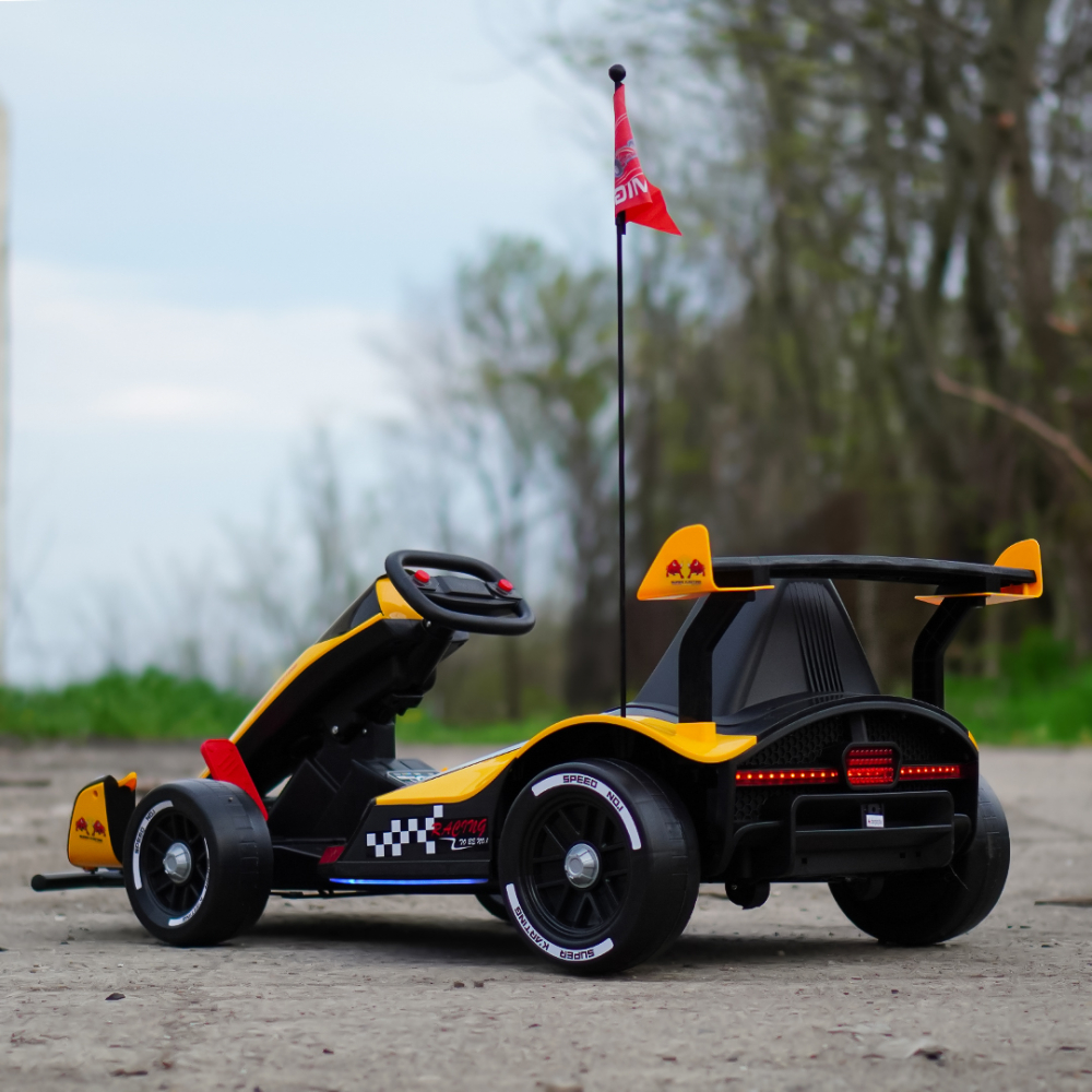 Kart electric pentru copii intre 3 si 11 ani, Racing F1, 90W, 12V, telecomanda inclusa, galben [8]