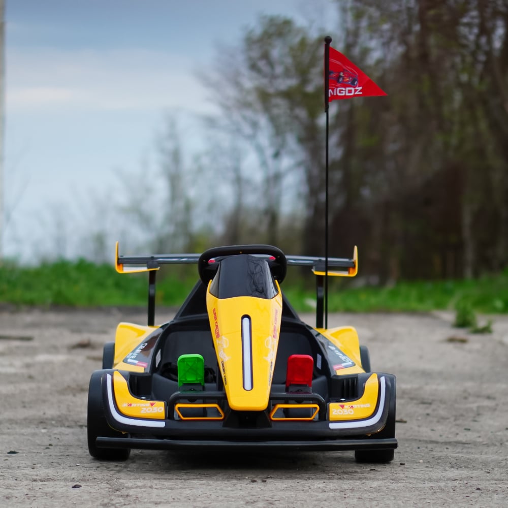 Kart electric pentru copii intre 3 si 11 ani, Racing F1, 90W, 12V, telecomanda inclusa, galben [3]