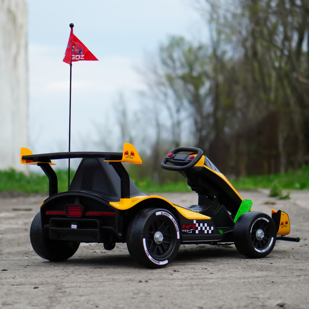 Kart electric pentru copii intre 3 si 11 ani, Racing F1, 90W, 12V, telecomanda inclusa, galben [6]