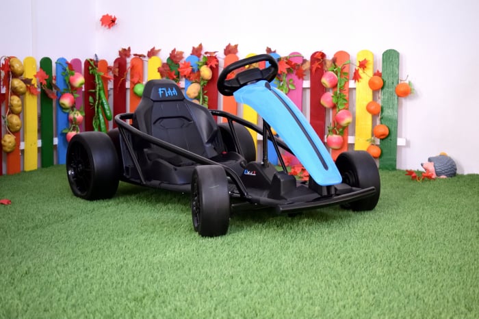 Go Kart electric pentru copii SX1968, 500W putere, 24V, roti moi, albastru [2]