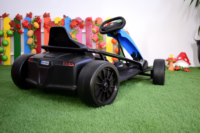Go Kart electric pentru copii SX1968, 500W putere, 24V, roti moi, albastru [4]