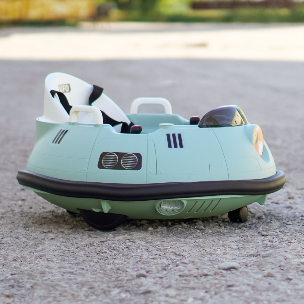 Masinuta busitoare copii, Solley UFO 360, cu telecomanda, 80W 12V, verde [8]