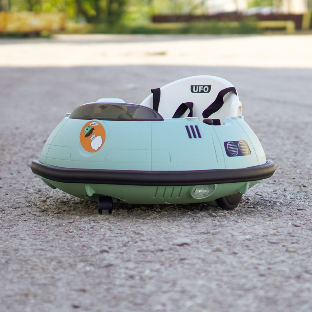 Masinuta busitoare copii, Solley UFO 360, cu telecomanda, 80W 12V, verde [4]