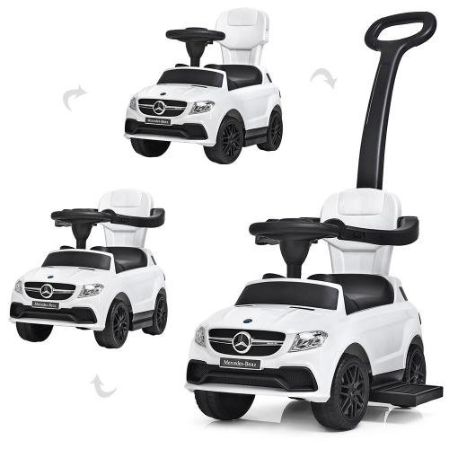Licensed Ride-On car for children Mercedes GLC63 AMG 3 in 1 with handle, premium equiped, white [6]