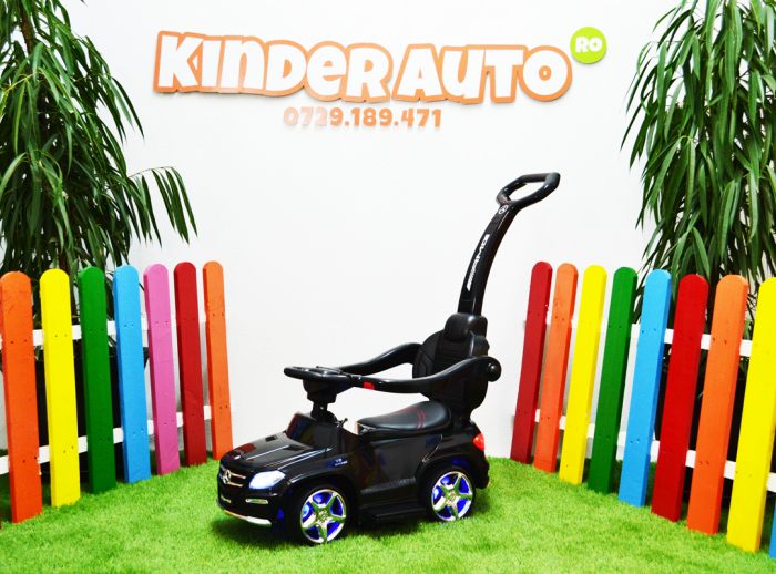 Licensed Ride-On car for children Mercedes GLC63 AMG 3 in 1 with handle, premium equiped, black [3]