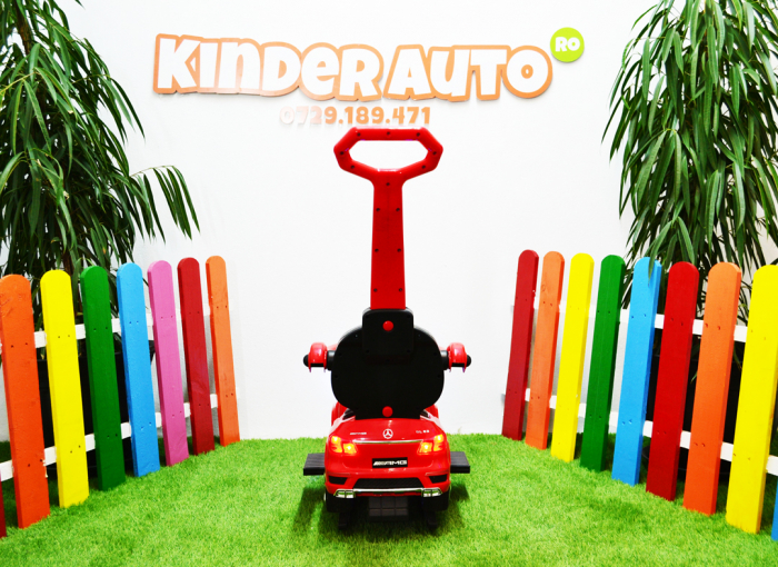 Licensed Ride-On car for children Mercedes GLC63 AMG 3 in 1 with handle, premium, red [4]