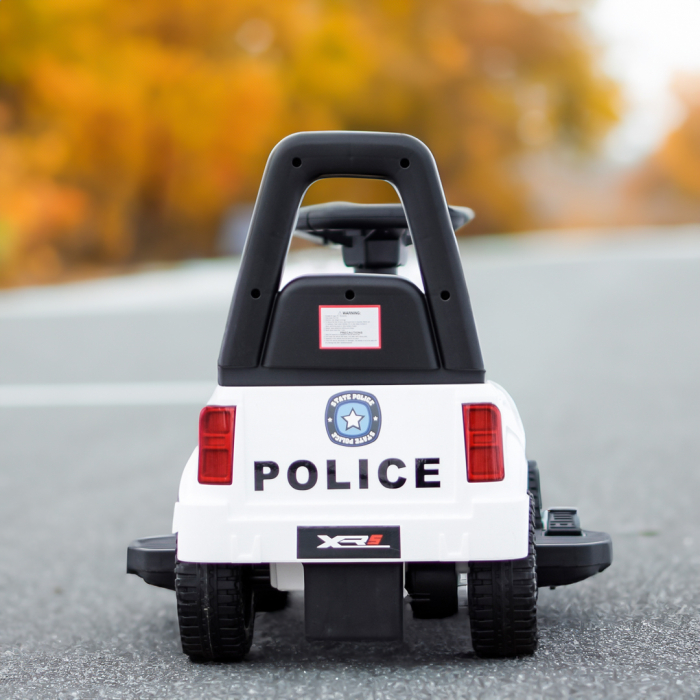 Masinuta de politie copii, Police 30W 6V, cu megafon si music player, alba [6]