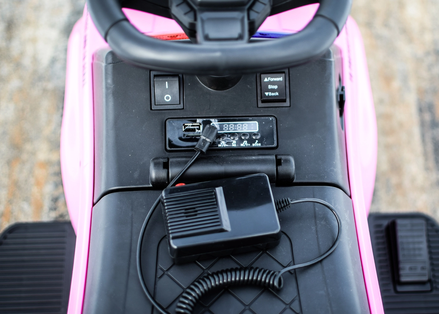 Masinuta de politie copii, Police 30W 6V, cu megafon si music player, culoare roz [10]