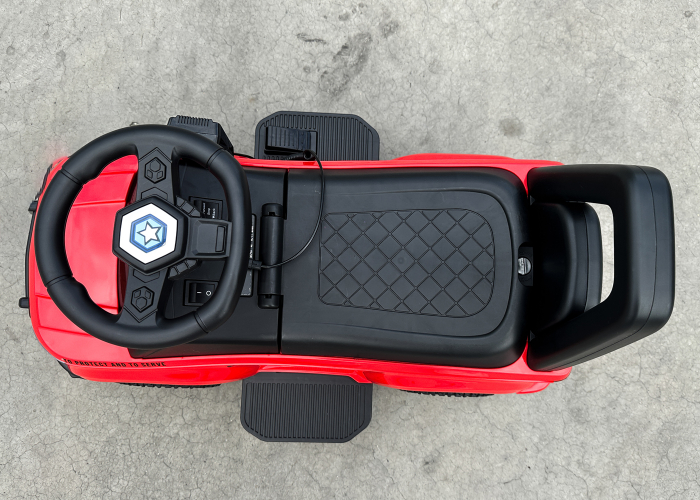 Children's ride on police car, 30W 6V, with megaphone and music player, red [13]
